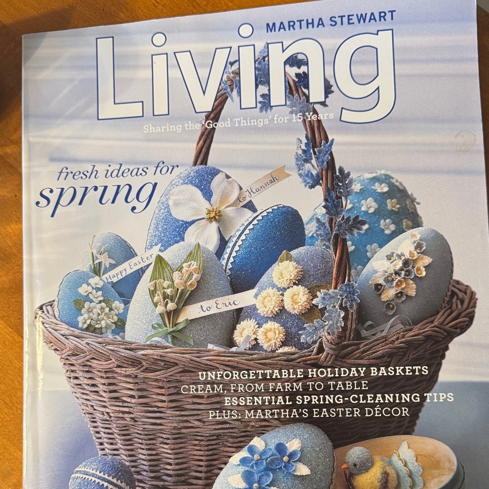 Martha Stewart Blue and Cream Easter Egg Basket